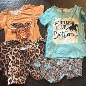 Animal Print and Graphic T-Shirts Set 5-6T girls